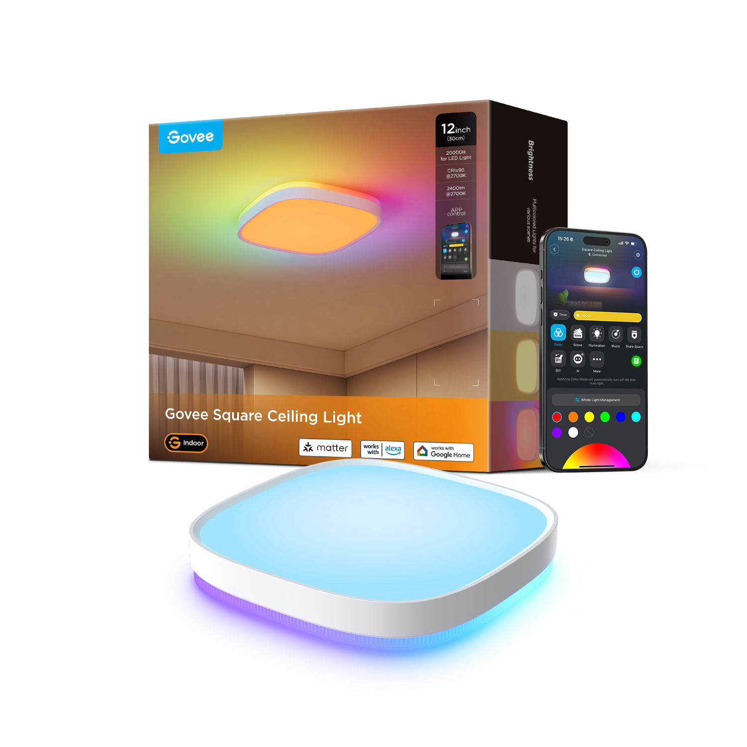 15-Inch RGBWW Smart LED Ceiling Light Pro | Govee US